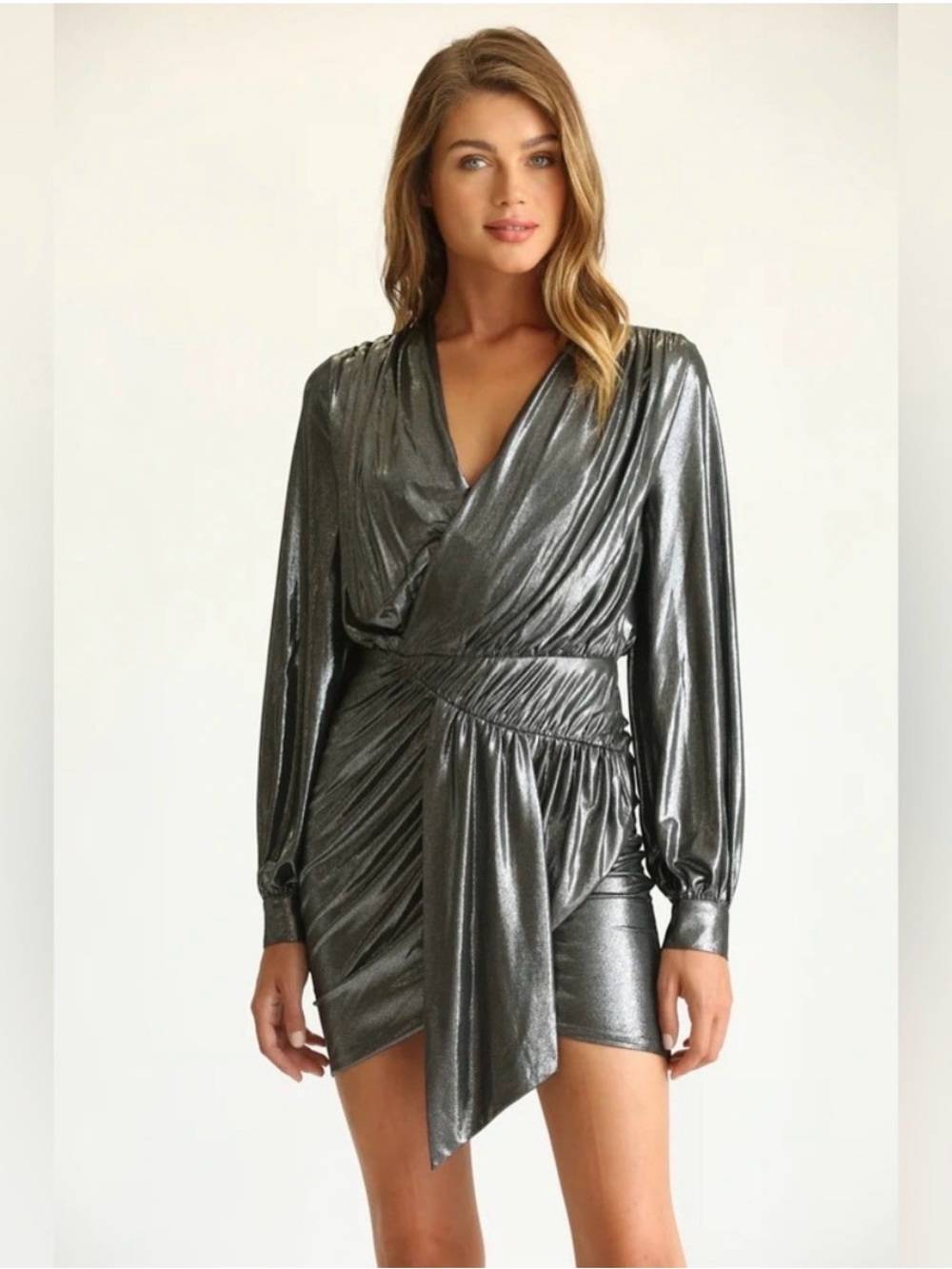 FATE Kaylee Metallic Wrap Dress